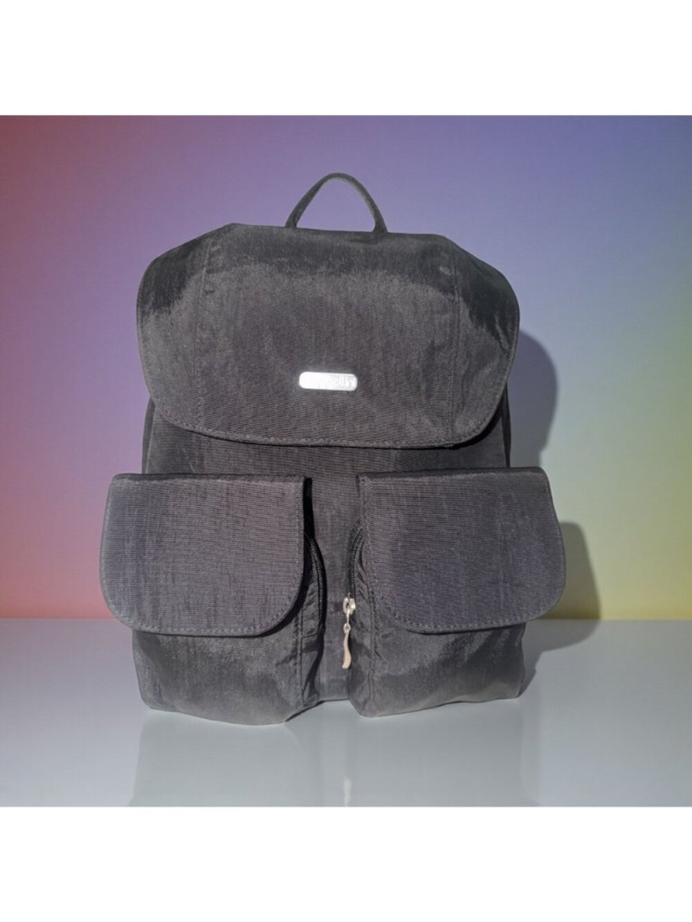 Baggallini Mission Backpack Black Water-Resistant Nylon Travel Bag Tablet Sleeve - Picture 2 of 12